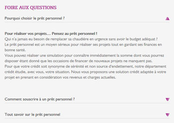 Aurelio Cigna - site web responsive détail FAQ par Pixiwooh!