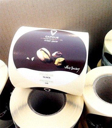 Capoue - étiquette packaging glace pistache par Pixiwooh!