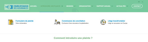 Ombudsman des assurances - site web responsive menu par Pixiwooh!